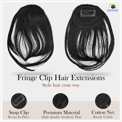 Sanas Black Clip In Bangs - 1Pc