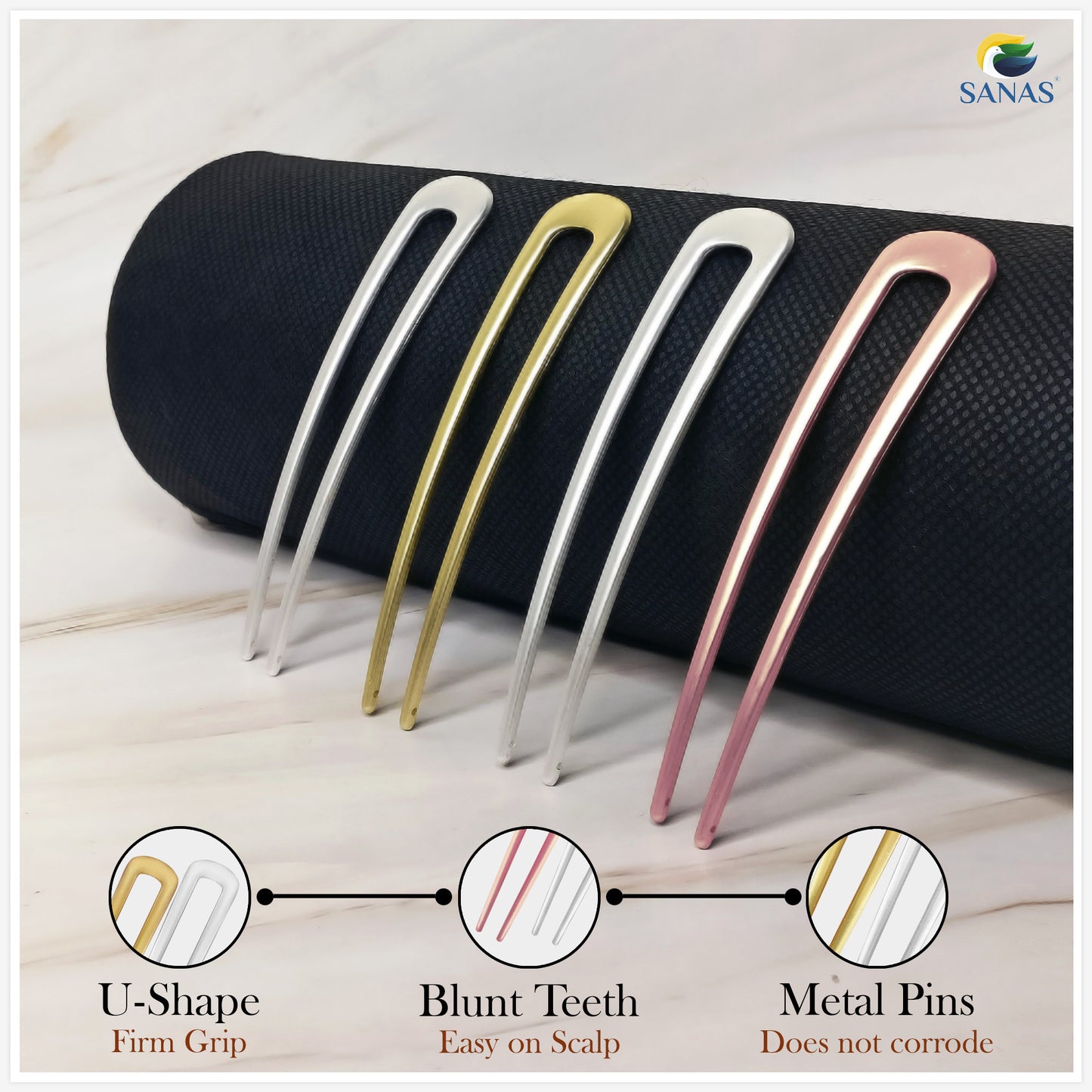 Sanas Hair Fork U Pin - 4Pcs