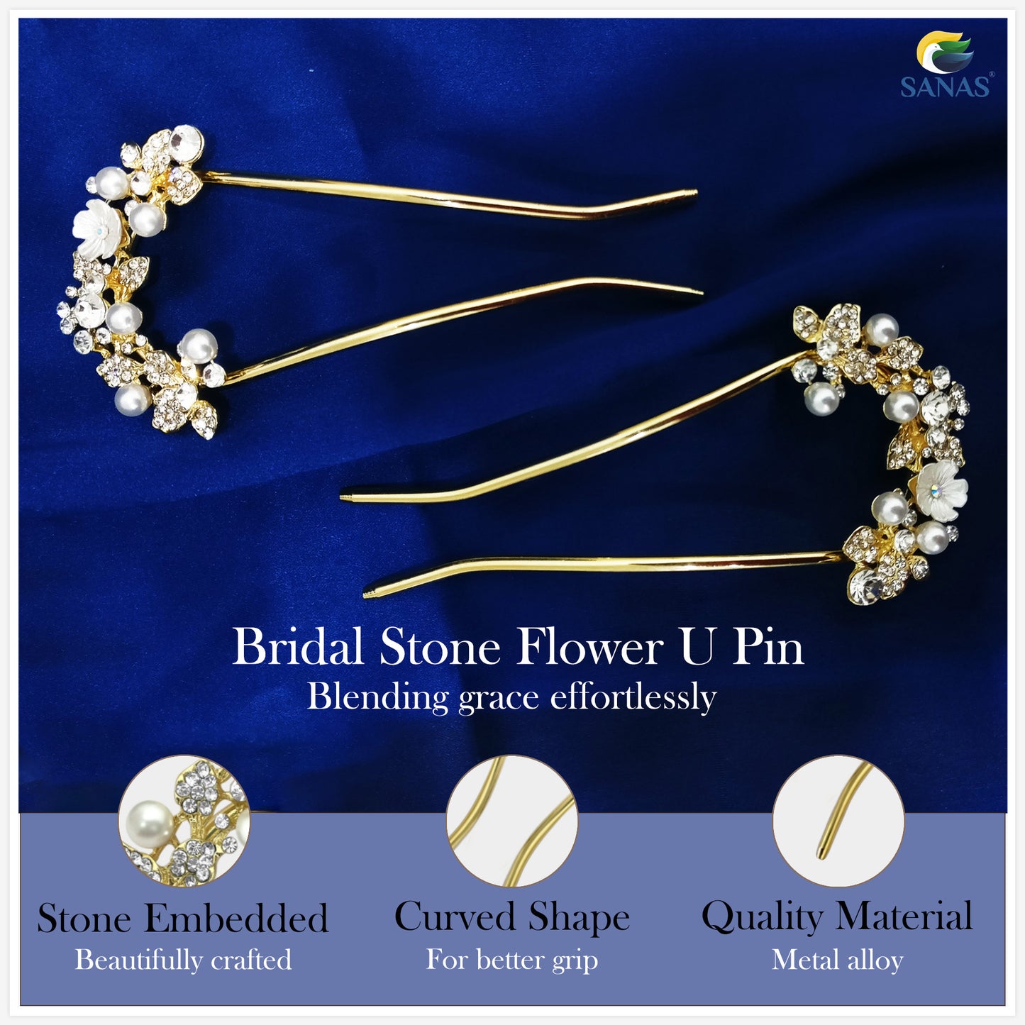 Sanas Bridesmaid Hair U Pin - 1Pc