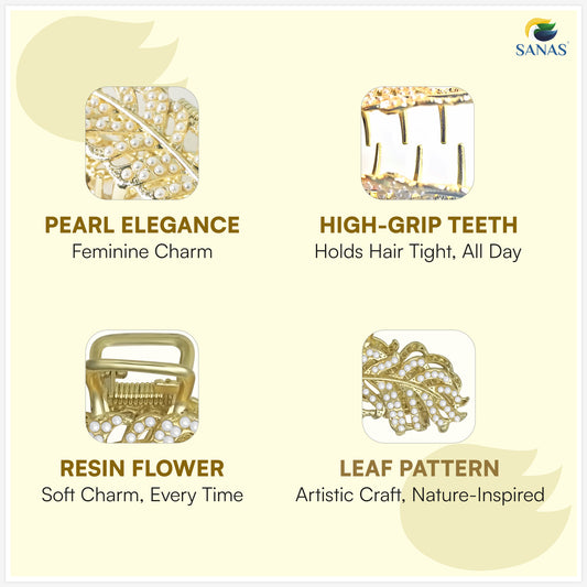 Sanas Pearl Hair Clips For Woman Stylish (1Pc)