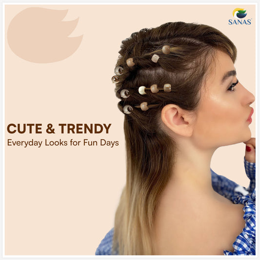 Sanas Baby Hair Beads Brownish Pack Of 100