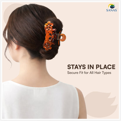 Lightweight transparent hair clutcher with floral design