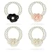 SANAS Floral Pearl Hair Tie Set for Women - 4 Pcs