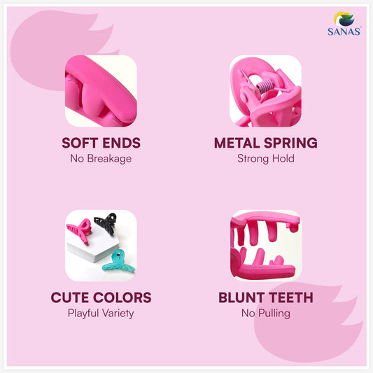 Sanas Matte Small Hair Clip Pack Of 7