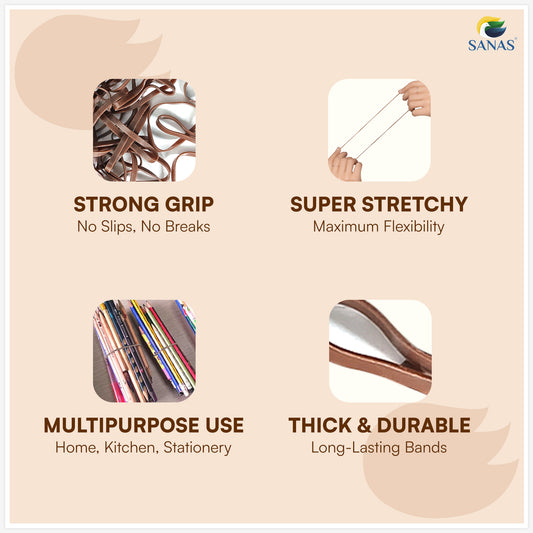 Sanas Medium Elastic Rubber Dark Brown 1100 Pcs