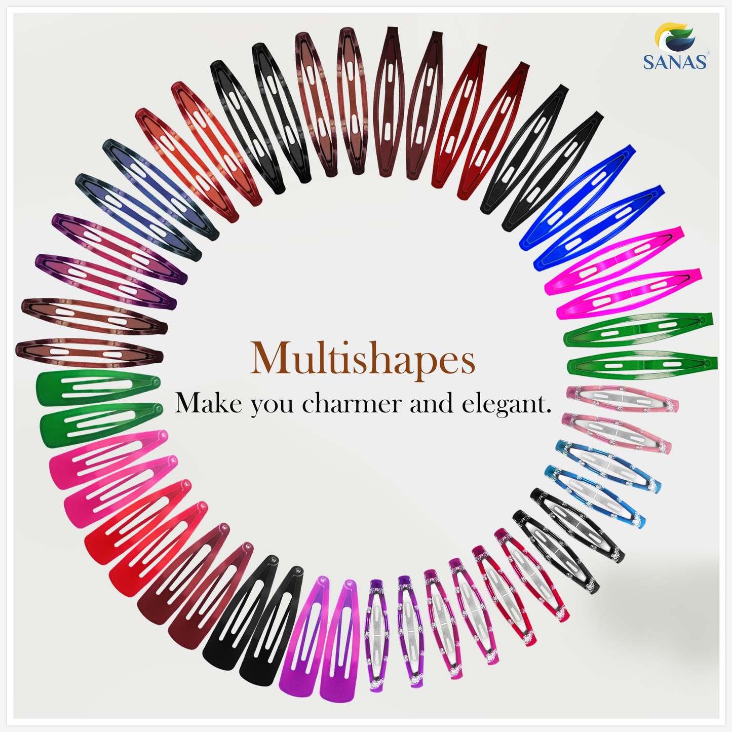Sanas Tic Tac Hair Clips For Girls 48PC