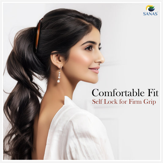Sanas Fishtail Hair Banana Clip - 3Pc