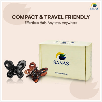 SANAS (4 Pcs) Butterfly Hair Claw Clips Stylish Aesthetic Korean Fashion Hair Accessories for Women and Girls Versatile 4 Shades (4 Pcs)