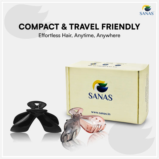 SANAS (2 Pcs) Hair Claw Clips Aesthetic Stylish Fashion Hair Accessories for Women and Girls Dual Everyday Shades (2 Pcs)