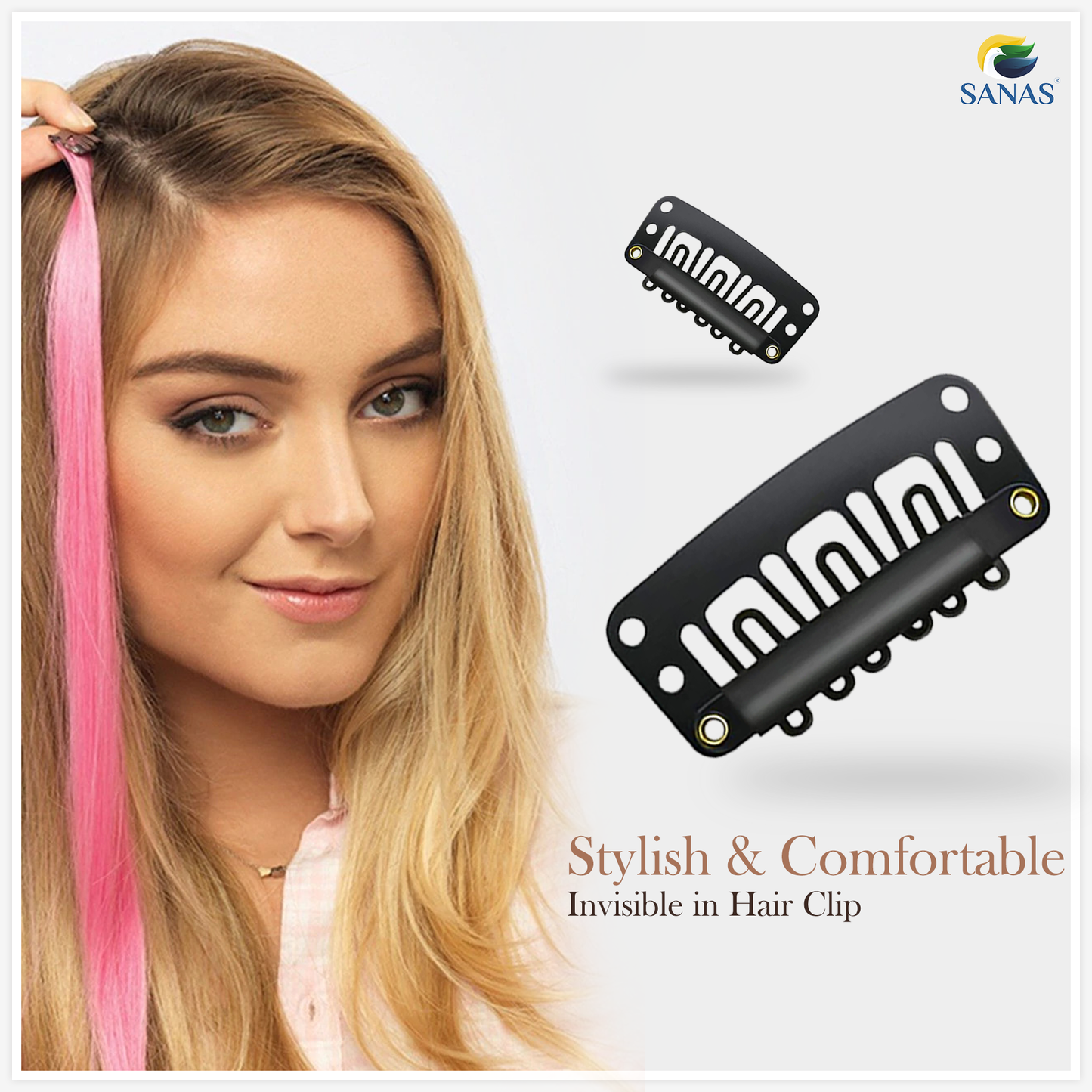 Sanas Snap Hair Clip for Women - 80Pcs