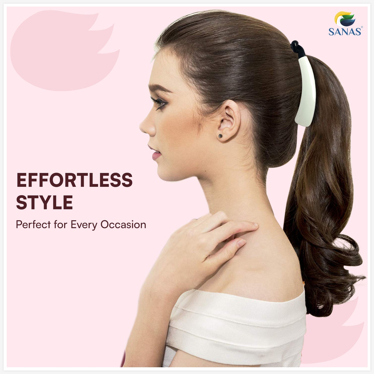 Sanas Large Banana Hair Clutchers – Strong Grip Hair Accessories for Women (2 Pcs)