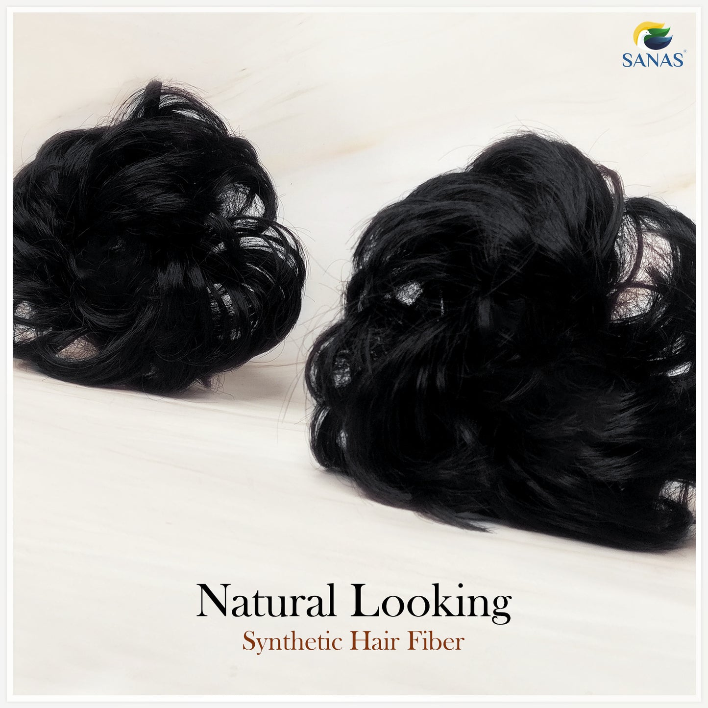 Sanas Black Hair Messy Bun - 2Pcs