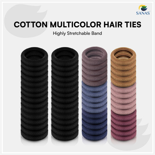 Sanas (60Pcs) Hair Rubber Band For Girls Black Rubber Band For Hair Ties For Women Stylish Useful Gifts For Woman Rubber Bands For Hair Accessories For Women Stylish Hair Tie (Multicolours) (60Pcs)