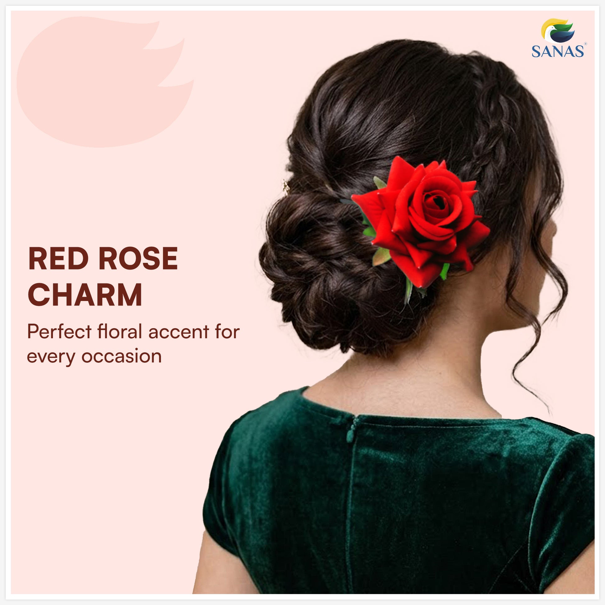 Elegant flower juda pin set for bridal hairstyles