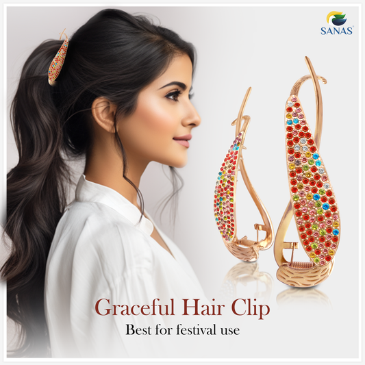 Multicolour Diamond Banana Hair Clip