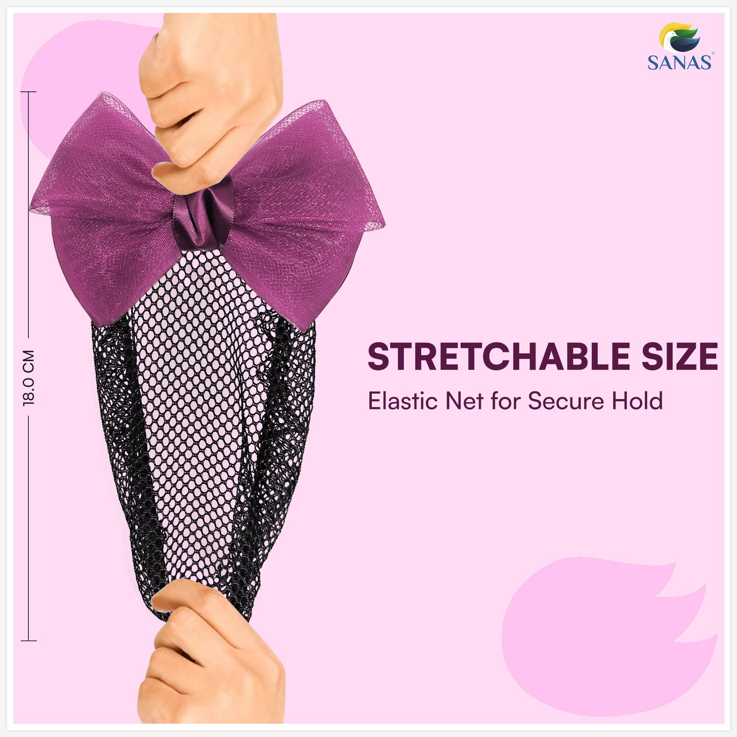 SANAS (1 Pc) Hair Clip Juda Net Shiny Purple Mesh Pattern Hair Accessories for Women (1 Pc)