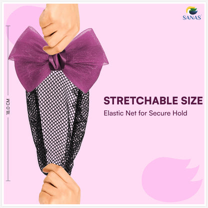 SANAS (1 Pc) Hair Clip Juda Net Shiny Purple Mesh Pattern Hair Accessories for Women (1 Pc)