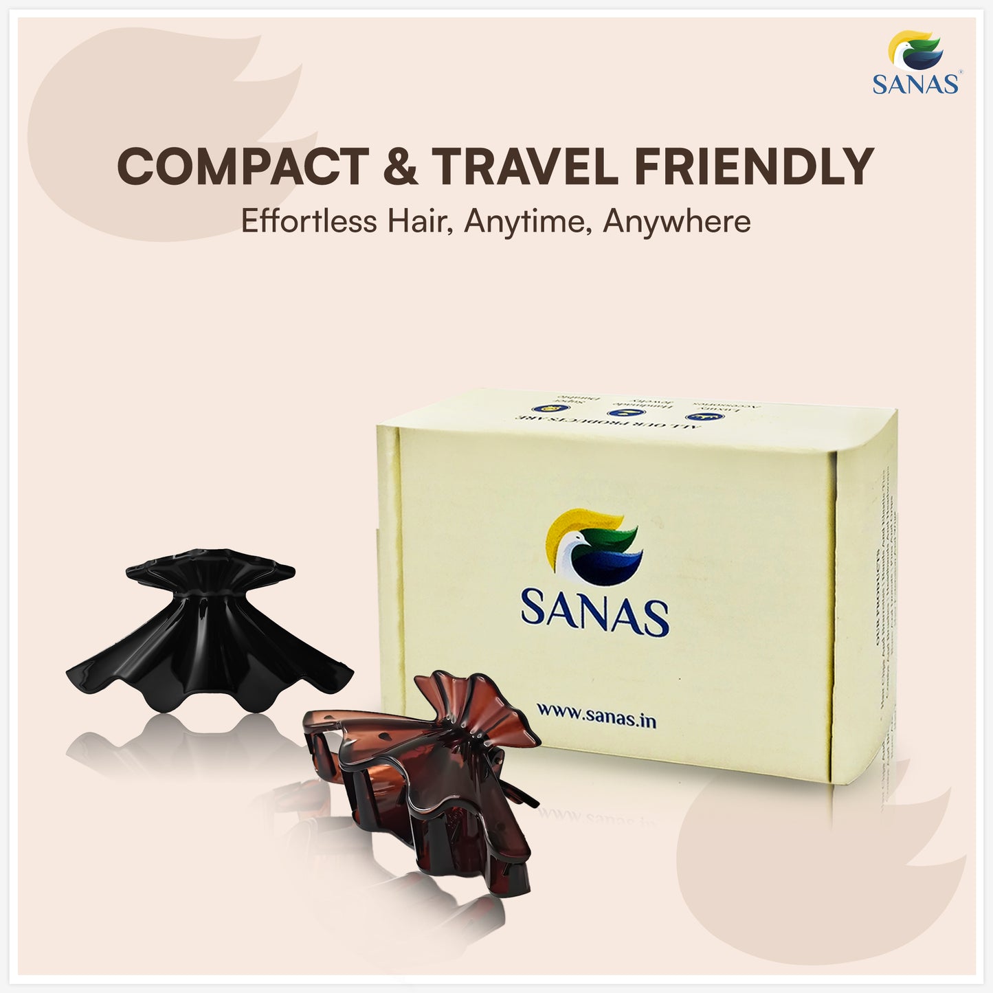 SANAS (3 Pcs) Shell Design Hair Claw Clips Stylish Aesthetic Clutchers Hair Accessories for Women and Girls Versatile 3 Shades (3 Pcs)