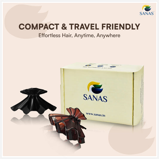 SANAS (3 Pcs) Shell Design Hair Claw Clips Stylish Aesthetic Clutchers Hair Accessories for Women and Girls Versatile 3 Shades (3 Pcs)