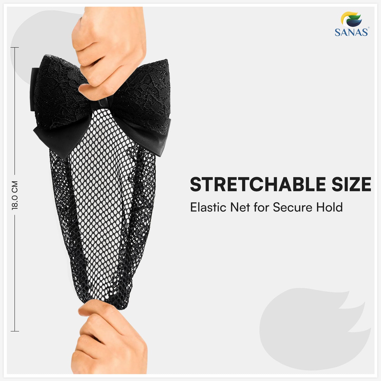 SANAS (1 Pc) Hair Clip Juda Net Attractive Black Net Hair Accessories for Women (1 Pc)