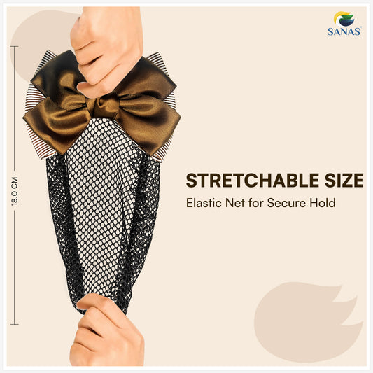 Sanas hair clip juda net brown for women (1Pc)