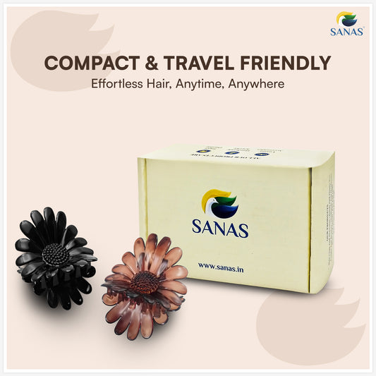SANAS (3 Pcs) Flower Hair Clips Stylish Sunflower Claw Clips Hair Accessories for Women and Girls Multi Shade Variety (3 Pcs)