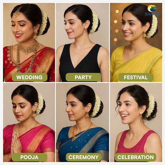 Sanas 4 Bunch Mogra Gajra For Womens 4Pcs