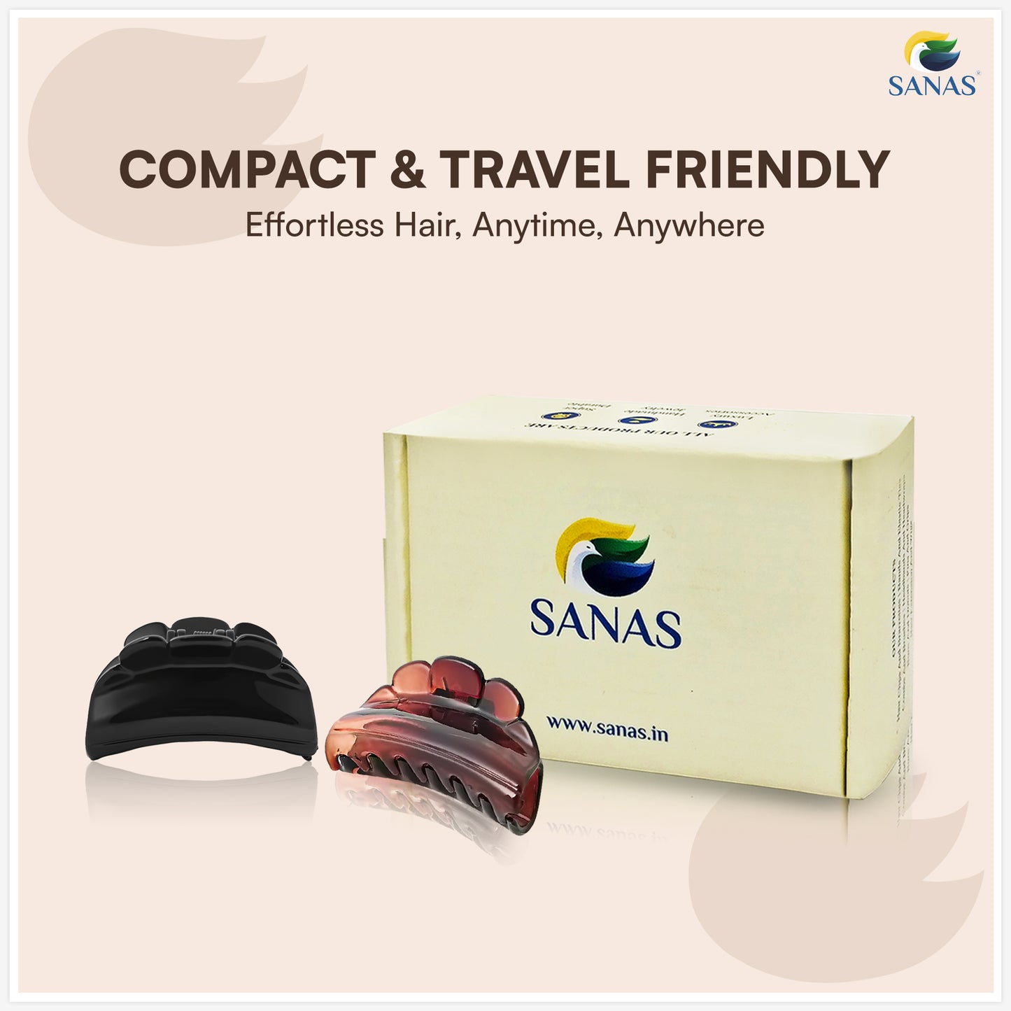 SANAS (3 Pcs) Small Hair Claw Clips Stylish Aesthetic Clutchers Cute Hair Accessories for Women and Girls Versatile 3 Shades (3 Pcs)