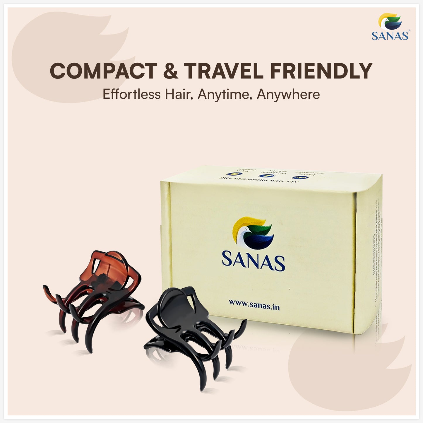 SANAS (4 Pcs) Korean Hair Claw Clips Stylish Aesthetic Clutchers Hair Accessories for Women and Girls Versatile 4 Shades (4 Pcs)