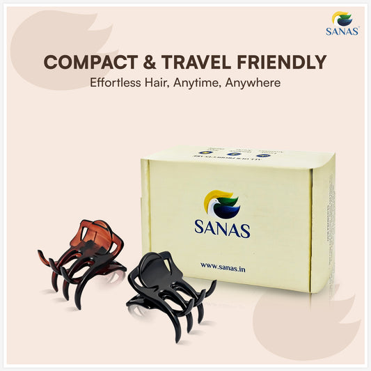 SANAS (4 Pcs) Korean Hair Claw Clips Stylish Aesthetic Clutchers Hair Accessories for Women and Girls Versatile 4 Shades (4 Pcs)