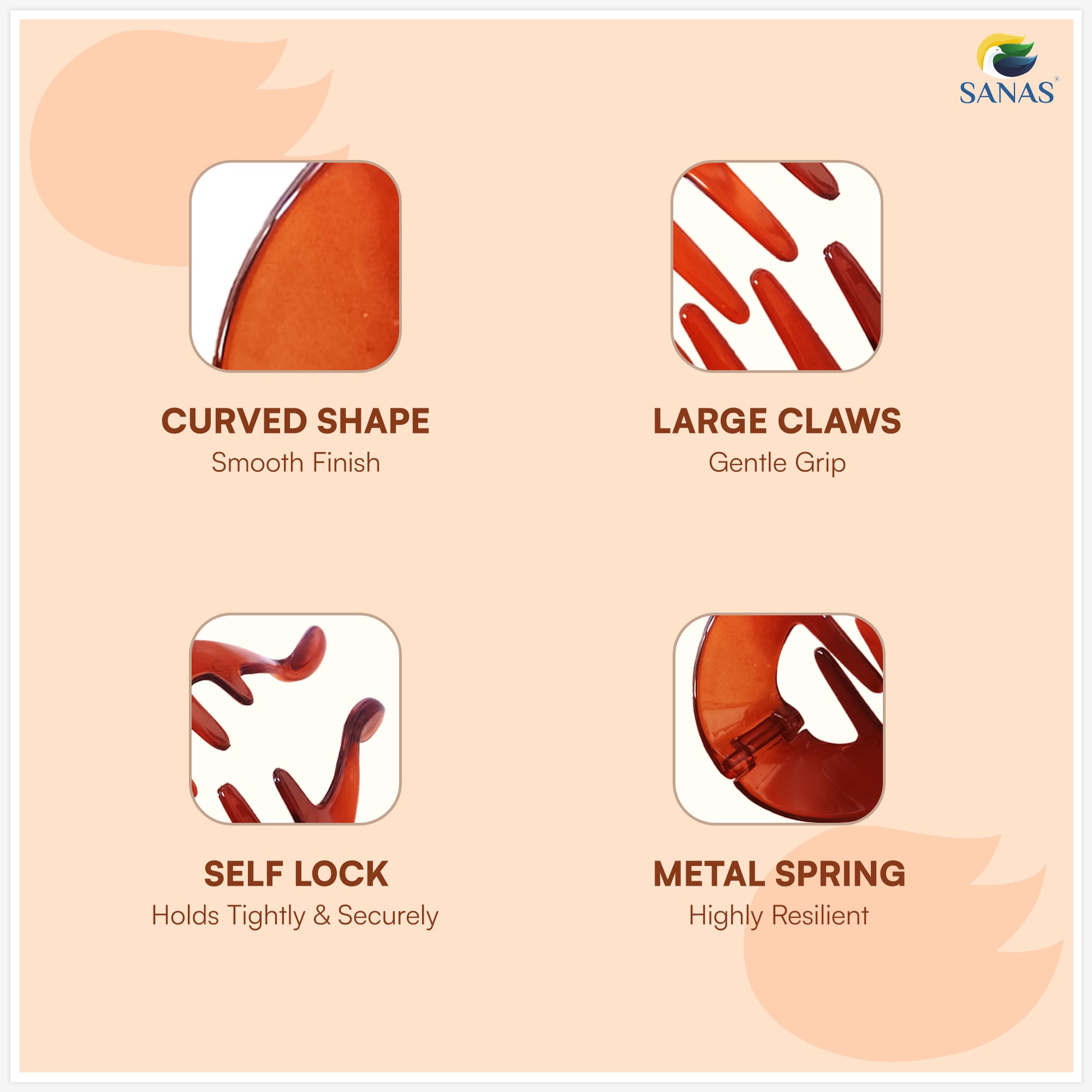 Large fishtail banana hair clip set for women – Sanas hair accessories