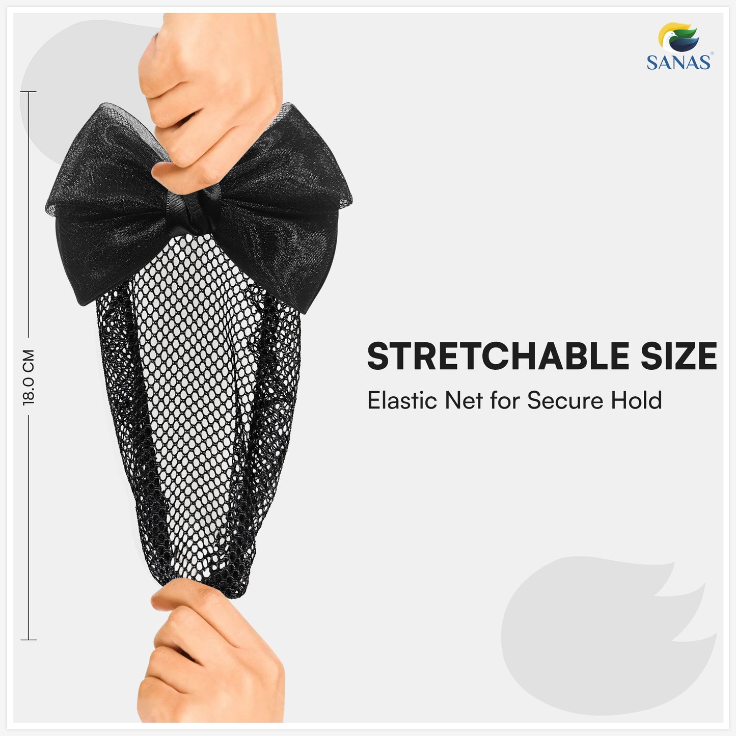 SANAS (1 Pc) Hair Clip Juda Net Fancy Barrette Hair Clips Hair Accessories for Women Attractive Black Mesh (1 Pc)