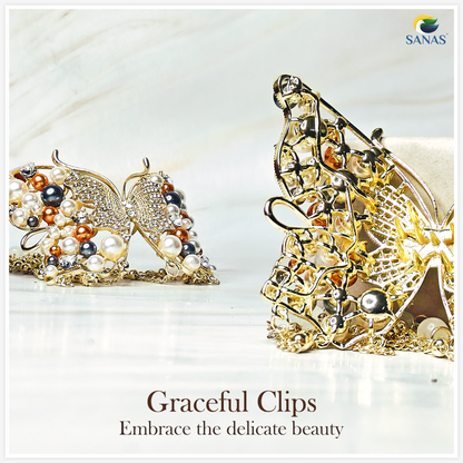 Sanas Wedding Butterfly Slide Stick Clip - 1Pc