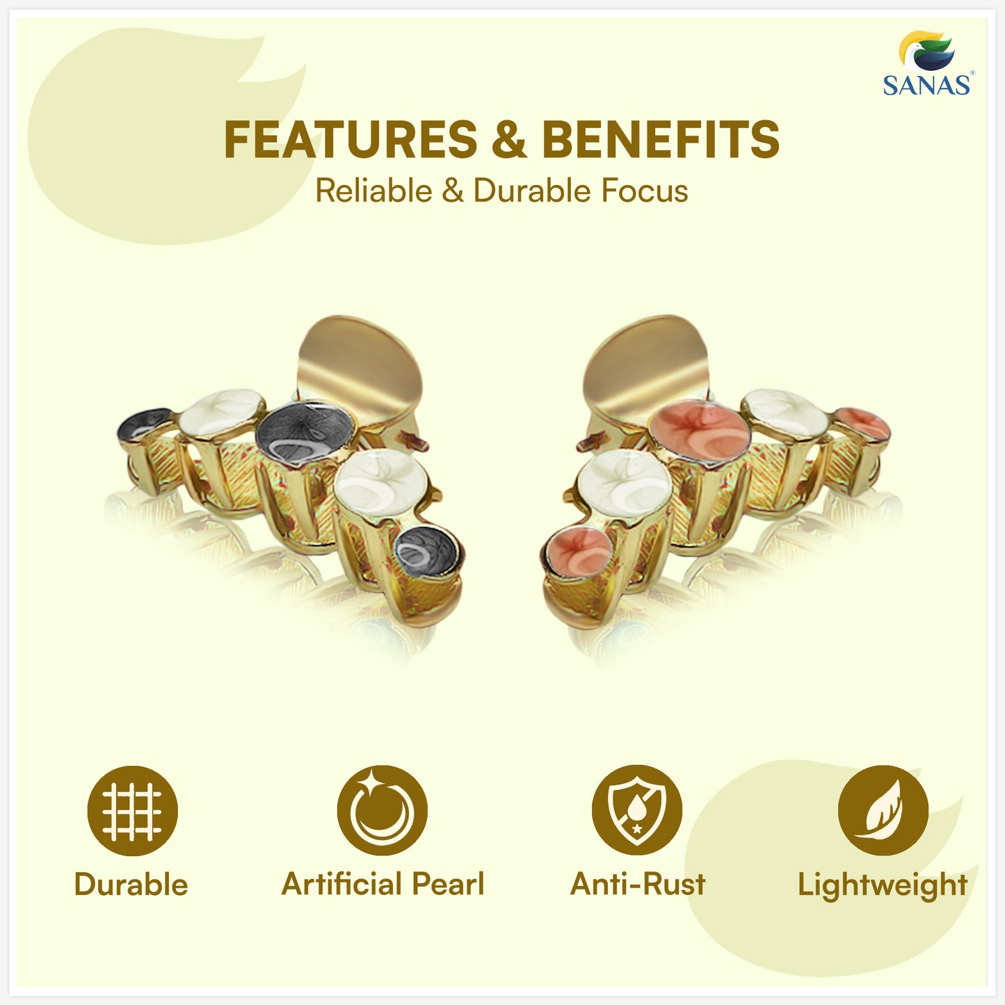 Sanas Multicolor Small Metal Clip - 4Pcs