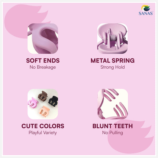 Sanas Mini Curve Clip For Girls Pack Of 10