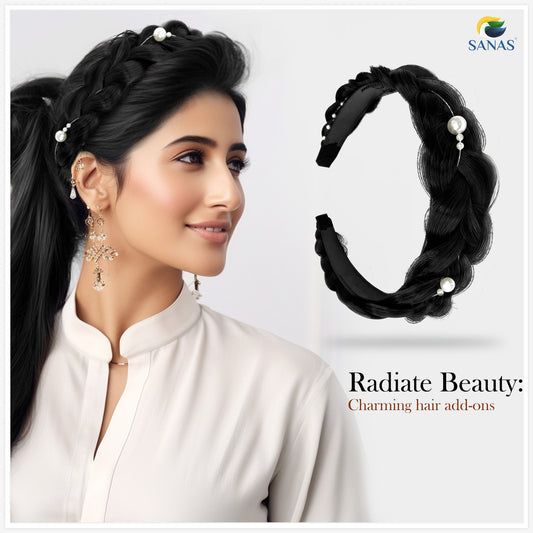 Sanas Artificial Hair Braided Hairband - 1Pc