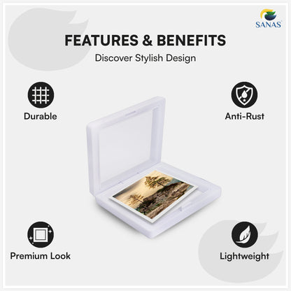 White Shadow Box Photo Frame for Collectibles and Crafts