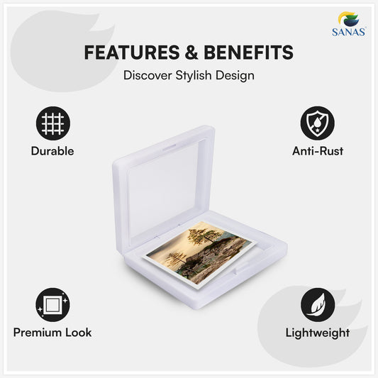 White Shadow Box Photo Frame for Collectibles and Crafts