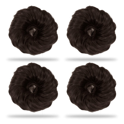 Sanas messy bun hair extension scrunchie brown for women