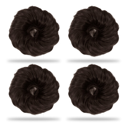 Sanas messy bun hair extension scrunchie brown for women