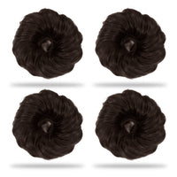 Sanas messy bun hair extension scrunchie brown for women