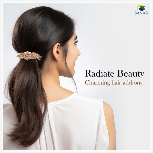 Sanas Beaded Hair Clips for Women - 3Pcs