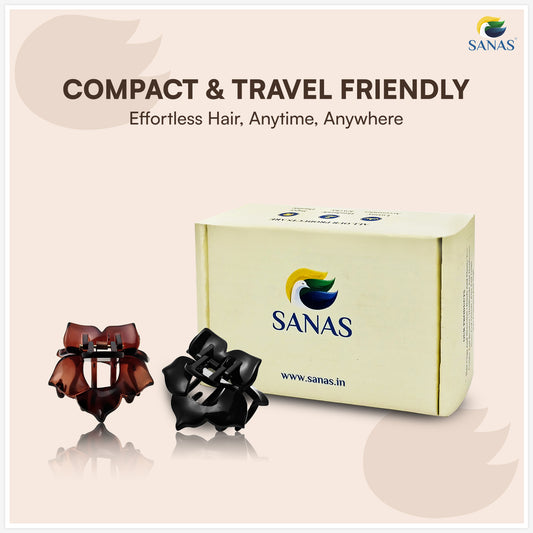 Sanas (3Pcs) Flower Clips For Girls Flower Clips For Women Hair Clips For Women Stylish Clutchers For Hair Claw Clip For Women Aesthetic Fashion Accessories For Girls Teenage (Versatile 3 Shade)(3Pcs)