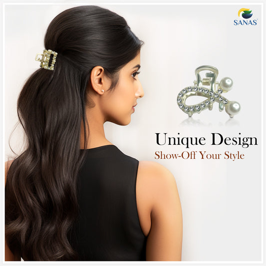 Sanas Small Stone Clips for Hair 7Pcs