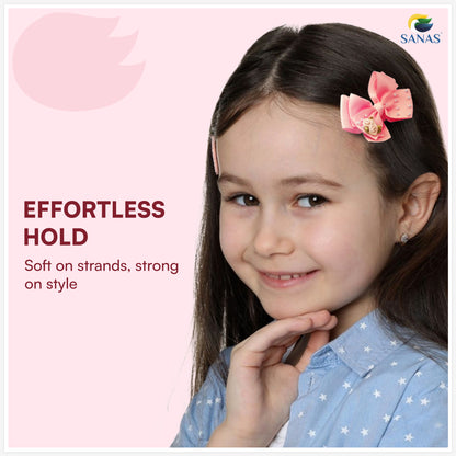Handmade bow hair pins for girls with elegant floral design