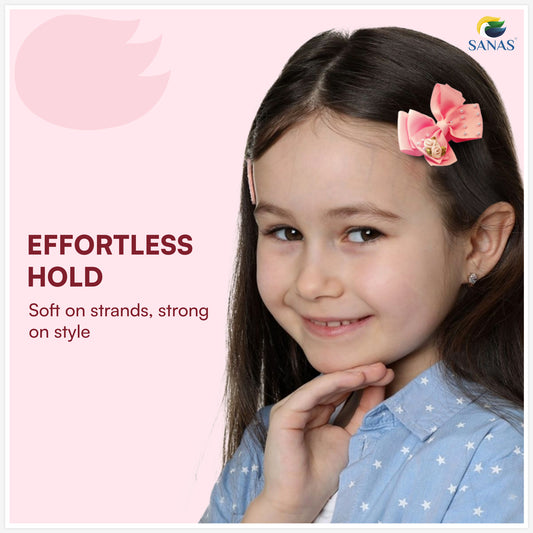 Handmade bow hair pins for girls with elegant floral design