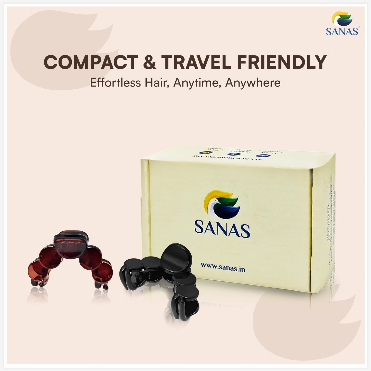 SANAS (4 Pcs) Stylish Small Hair Claw Clips Aesthetic Cute Hair Accessories for Women and Girls Versatile 4 Shades (4 Pcs)