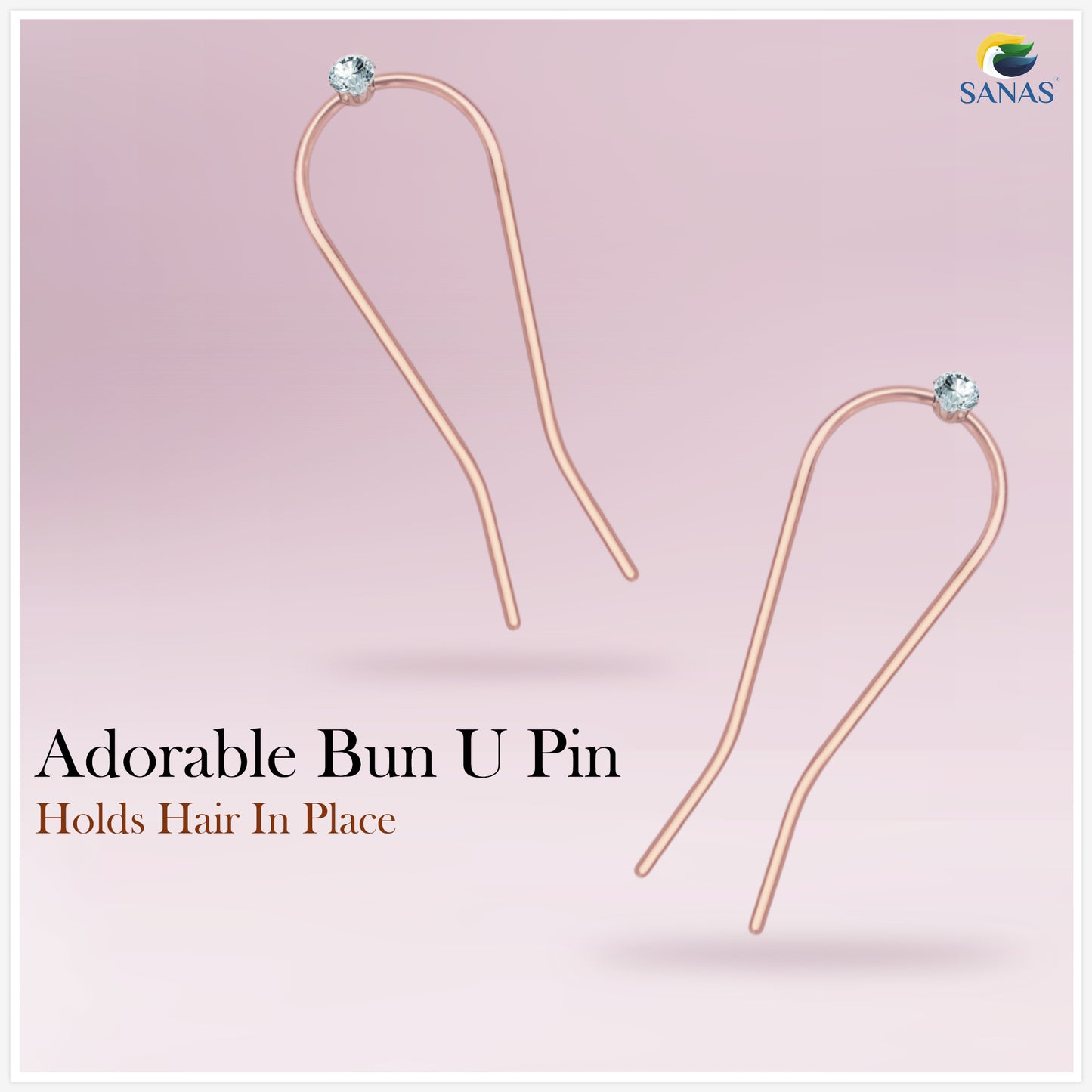 Sanas Single Diamond U Pin - 1Pc