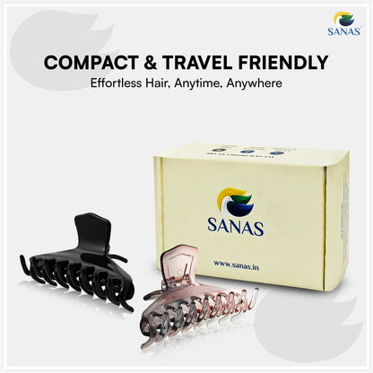 SANAS (2 Pcs) Stylish Hair Clips Clutchers Claw Clips Hair Accessories for Women and Girls (2 Pcs)