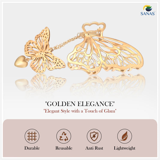 Sanas Metal Butterfly with Tassel - 2Pcs